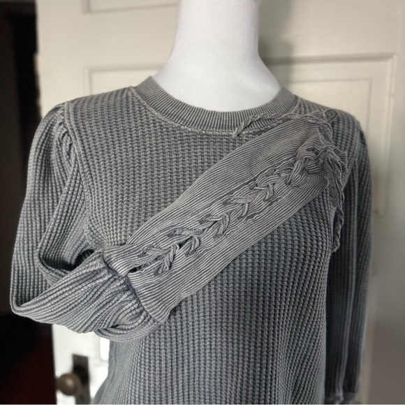 Free People FP One Tasha Thermal Lace-Up Sleeve Top – M - Picture 8 of 14